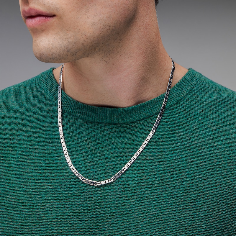 Main Image 2 of 4.8mm Diamond-Cut Mariner Chain Necklace in Solid Sterling Silver - 22”