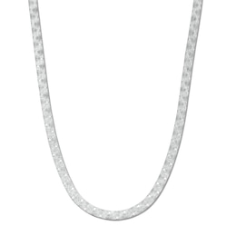 4.5mm Diamond-Cut Pattern Herringbone Chain Necklace in Sterling Silver - 18”