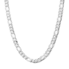 Thumbnail Image 1 of 6.6mm Diamond-Cut Figaro Chain Necklace in Solid Sterling Silver - 22”
