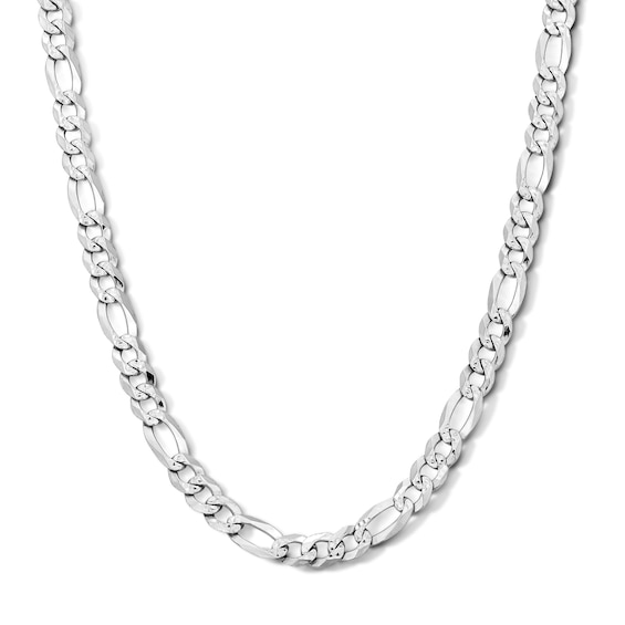 6.6mm Diamond-Cut Figaro Chain Necklace in Solid Sterling Silver - 22”