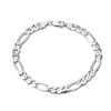Thumbnail Image 1 of 7.4mm Diamond-Cut Figaro Chain Bracelet in Solid Sterling Silver - 8.5”