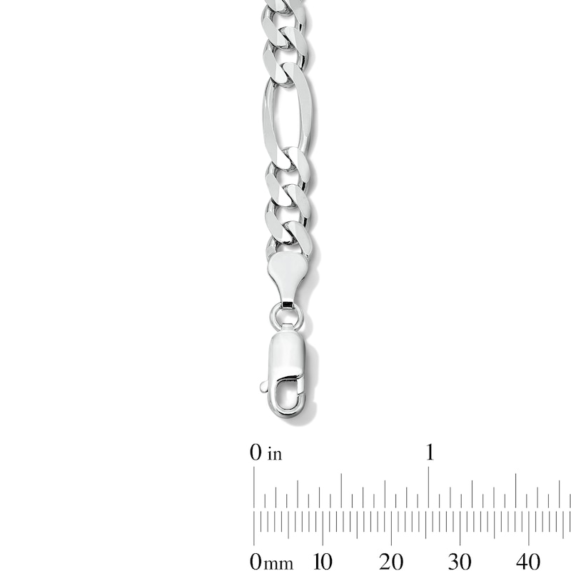 Main Image 2 of 7.4mm Diamond-Cut Figaro Chain Bracelet in Solid Sterling Silver - 8.5”