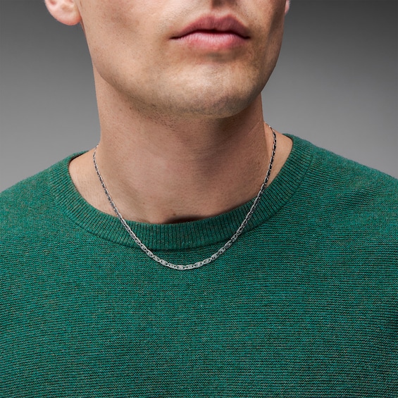 3.2mm Diamond-Cut Valentino Chain Necklace in Solid Sterling Silver - 18”