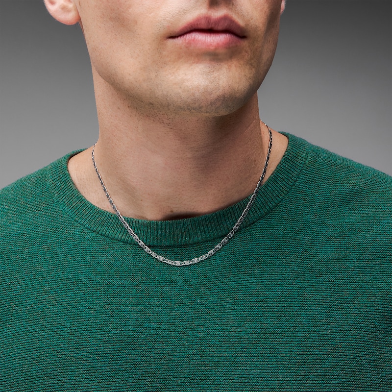 Main Image 2 of 3.2mm Diamond-Cut Valentino Chain Necklace in Solid Sterling Silver - 18”