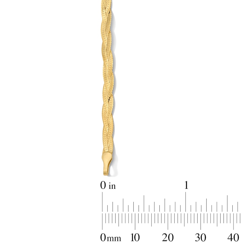 Main Image 2 of 2.8mm Braided Herringbone Chain Bracelet in Solid 10K Gold - 7.5"