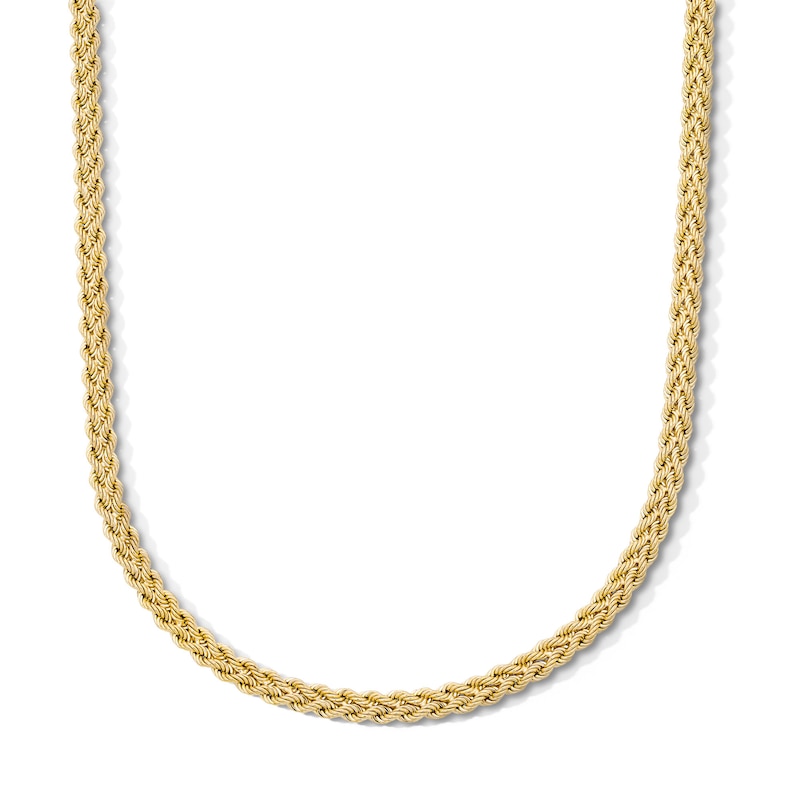 Main Image 1 of 5.4mm Braided Rope Chain Necklace in Hollow 10K Gold