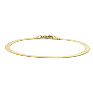 3.4mm Herringbone Bracelet in Solid 10K Gold - 7.5"