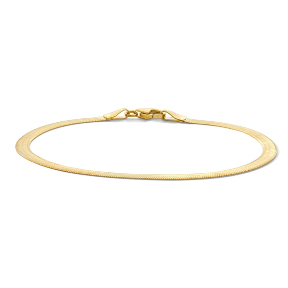 3.4mm Herringbone Bracelet in Solid 10K Gold - 7.5"