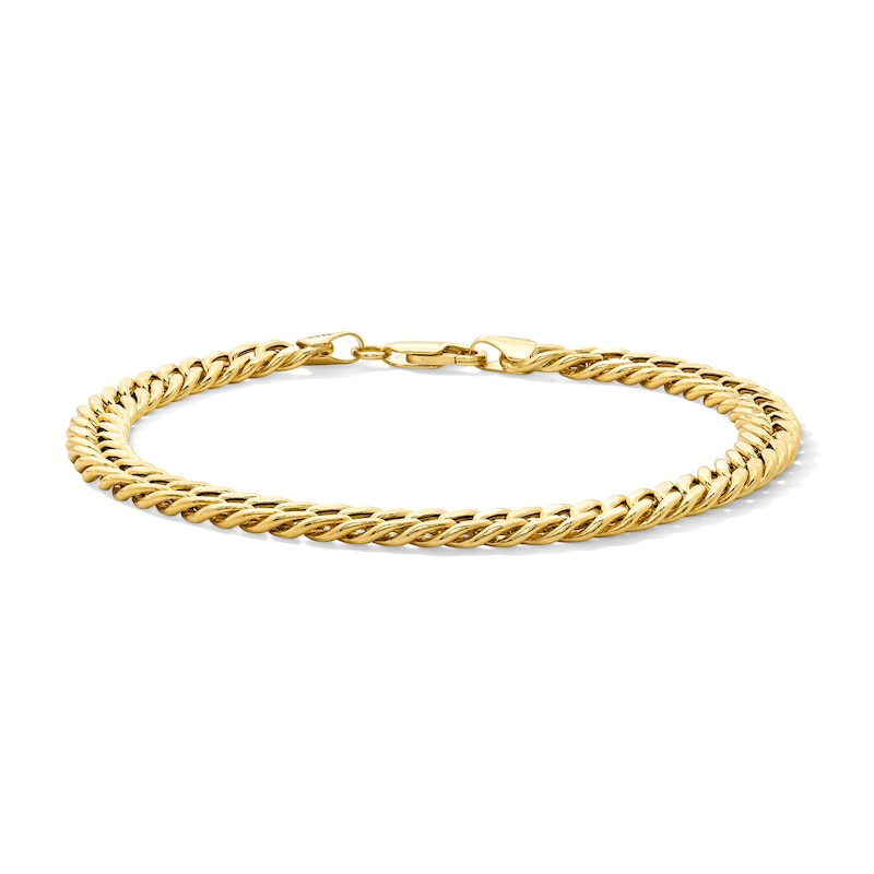 Main Image 1 of 6.4mm Double Curb Chain Bracelet in Semi-Solid 10K Gold - 8.5"