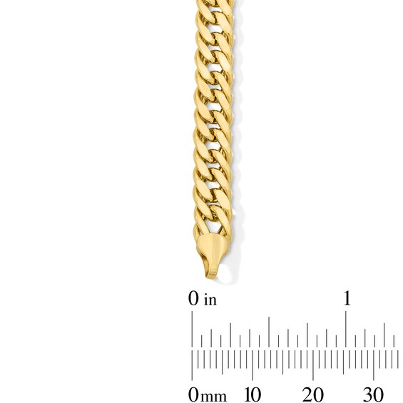 6.4mm Double Curb Chain Bracelet in Semi-Solid 10K Gold - 8.5"