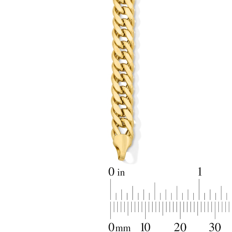 Main Image 2 of 6.4mm Double Curb Chain Bracelet in Semi-Solid 10K Gold - 8.5"