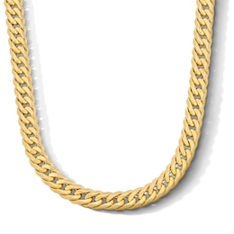 10.0mm Double Curb Chain Necklace in Hollow 10K Gold - 24"