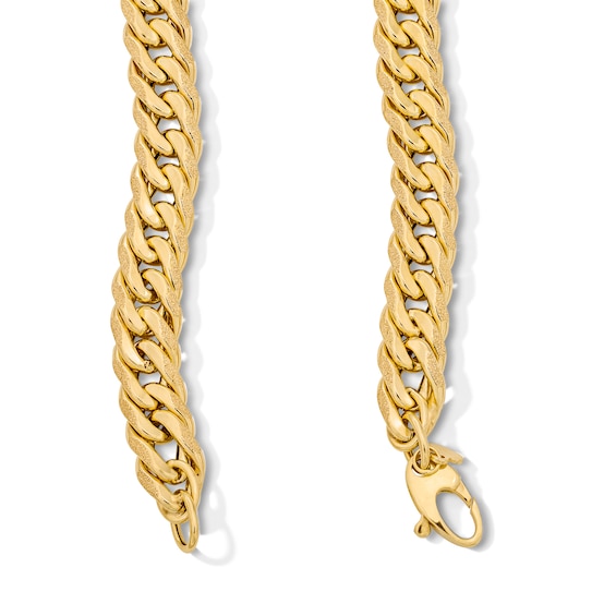 10.0mm Double Curb Chain Necklace in Hollow 10K Gold - 24"