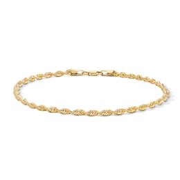 2.9mm Glitter Rope Chain Bracelet in Solid 10K Gold - 8.5"