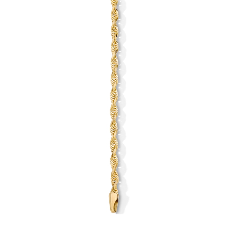 Main Image 2 of 2.9mm Glitter Rope Chain Bracelet in Solid 10K Gold - 8.5"