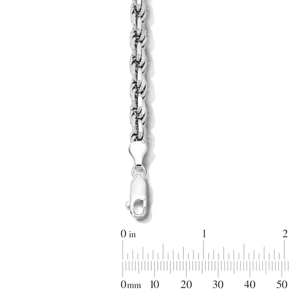 5.6mm Diamond-Cut Rope Chain Bracelet in Solid Sterling Silver - 8.5”