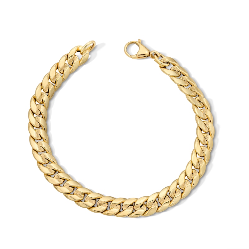Main Image 1 of 8.0mm Curb Chain Bracelet in Hollow 10K Gold - 8.5"