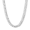 Thumbnail Image 1 of 7.8mm Diamond-Cut Curb Chain Necklace in Sterling Silver - 24”