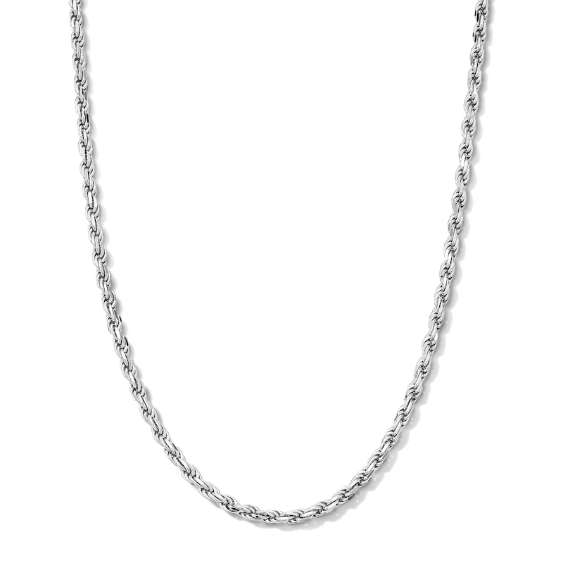 Main Image 1 of 2.7mm Diamond-Cut Rope Chain Necklace in Sterling Silver - 20"