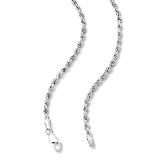 2.7mm Diamond-Cut Rope Chain Necklace in Sterling Silver - 20"