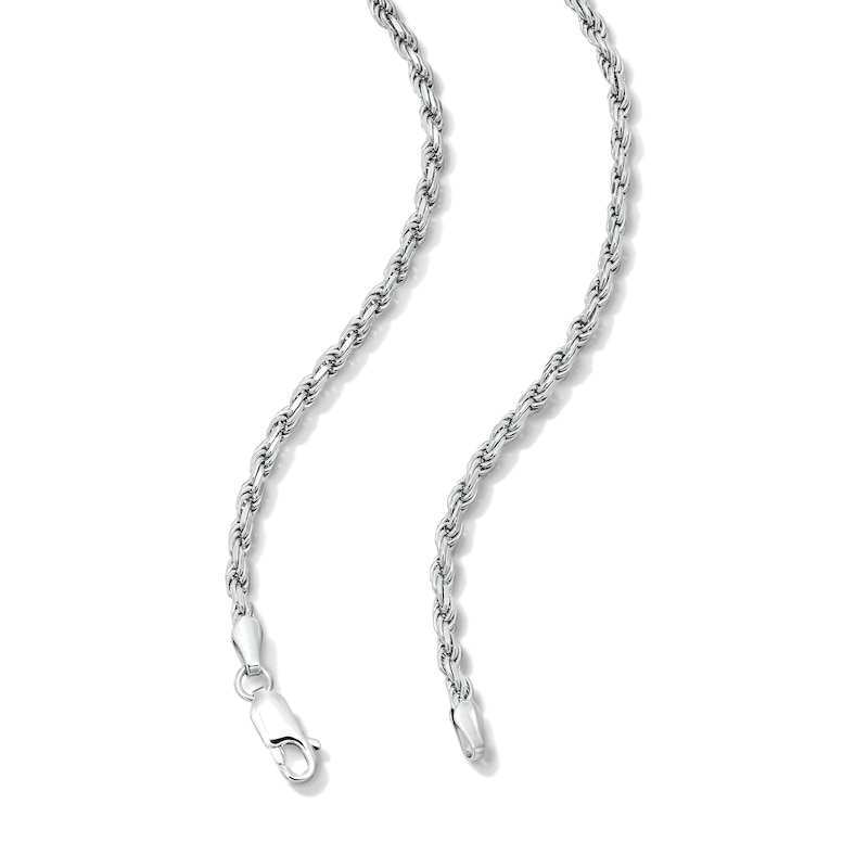 Main Image 3 of 2.7mm Diamond-Cut Rope Chain Necklace in Sterling Silver - 20"