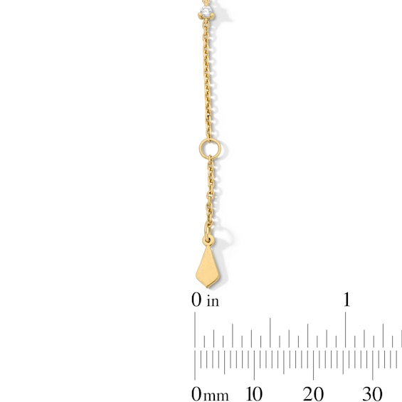 Pink Tourmaline and 1/5 CT. T.w. Lab-Grown Diamond Scatter Station Bracelet in 10K Gold (F/Vs2) - 7.5″