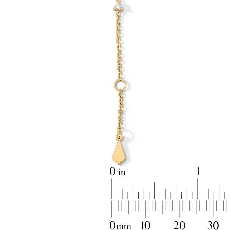 Main Image 3 of Pink Tourmaline and 1/5 CT. T.W. Lab-Grown Diamond Scatter Station Bracelet in 10K Gold (F/VS2) - 7.5″