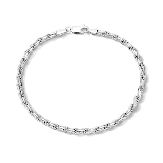 3.5mm Rope Chain Bracelet in Sterling Silver - 8.5”