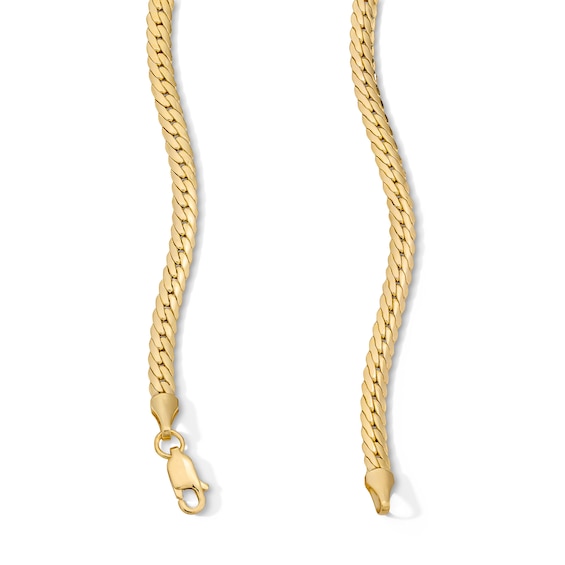 3.9mm Double Curb Chain Necklace in Hollow 10K Gold - 20"