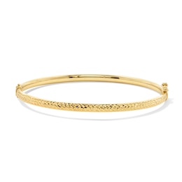 Diamond-Cut Bangle Bracelet in Semi-Solid 10K Gold