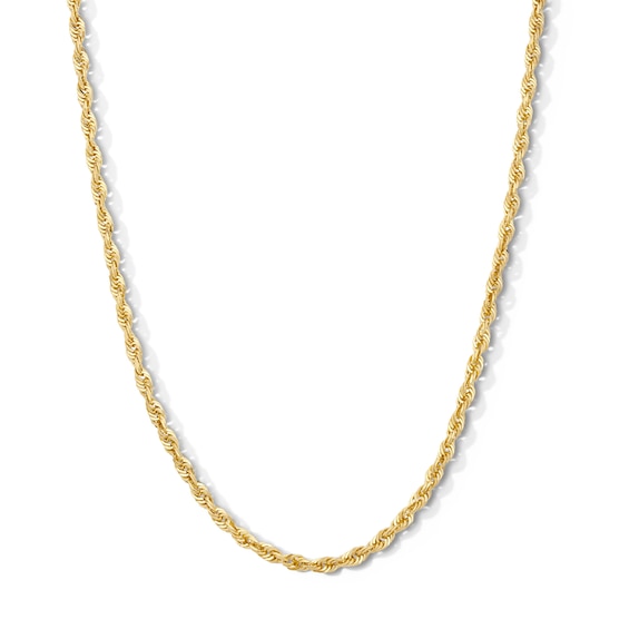 2.9mm Glitter Rope Chain Necklace in Solid 10K Gold