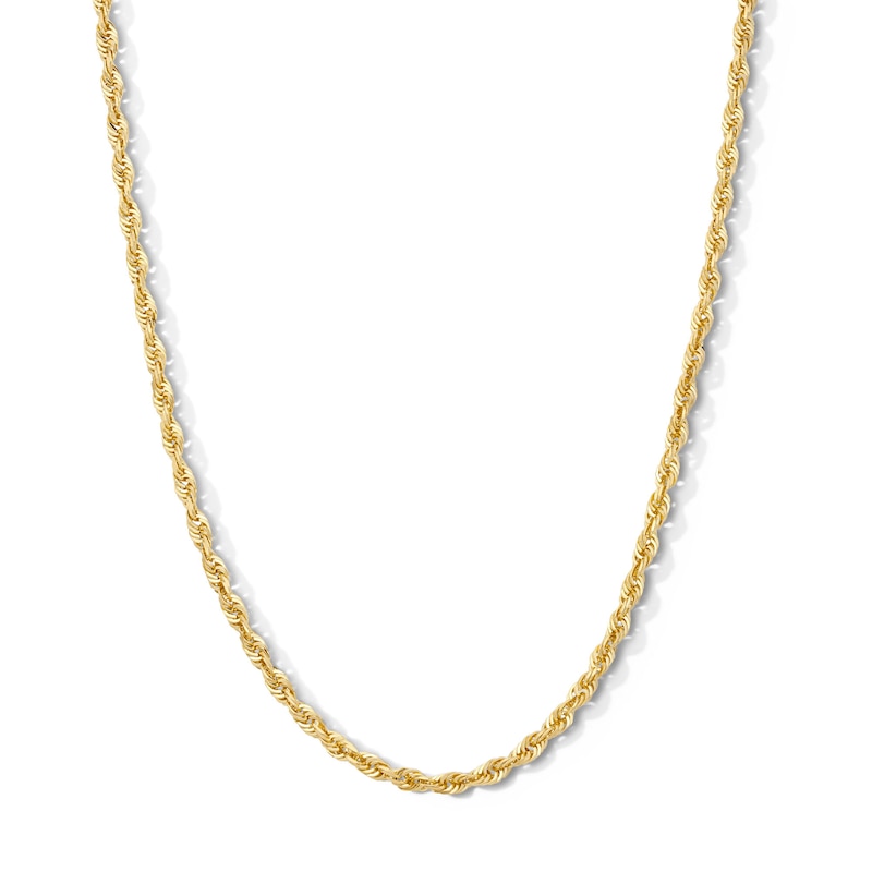 Main Image 1 of 2.9mm Glitter Rope Chain Necklace in Solid 10K Gold
