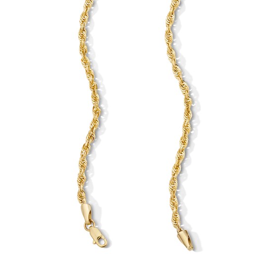 2.9mm Glitter Rope Chain Necklace in Solid 10K Gold