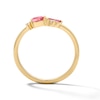 Thumbnail Image 2 of Pear-Shaped and Marquise-Cut Pink Tourmaline Ring with Lab-Grown Diamond Accents in 10K Gold (F/VS2)