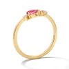 Thumbnail Image 3 of Pear-Shaped and Marquise-Cut Pink Tourmaline Ring with Lab-Grown Diamond Accents in 10K Gold (F/VS2)