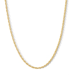 2.4mm Glitter Rope Chain Necklace in Solid 10K Gold