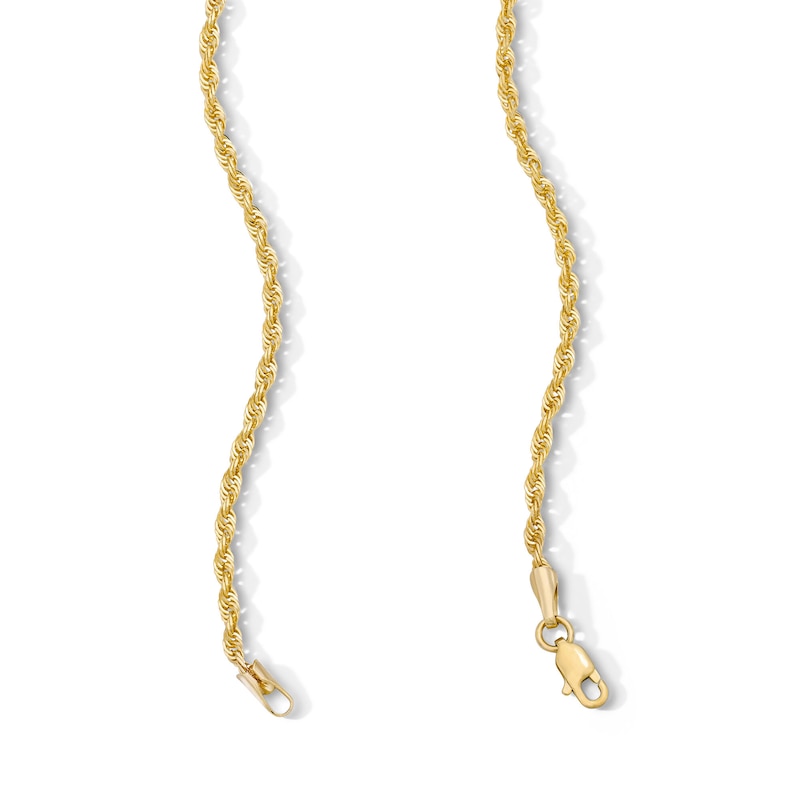 Main Image 2 of 2.4mm Glitter Rope Chain Necklace in Solid 10K Gold