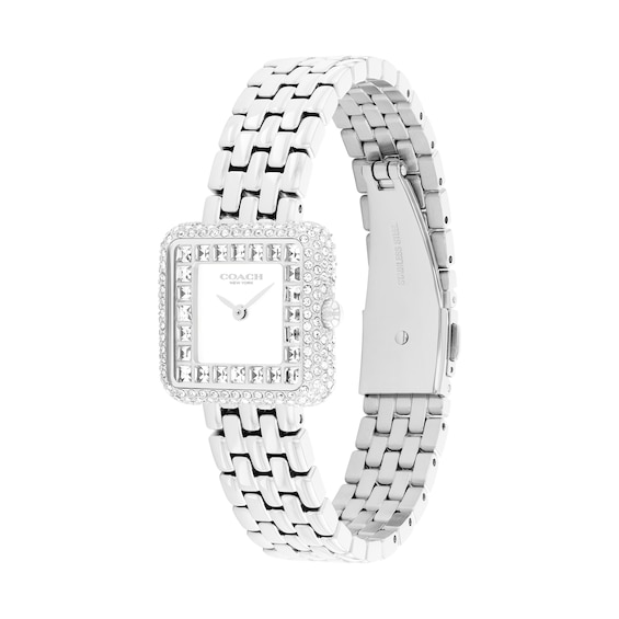 Ladies' Coach Cass Crystal Accent Analog Watch with White Dial (Model: 14504558)