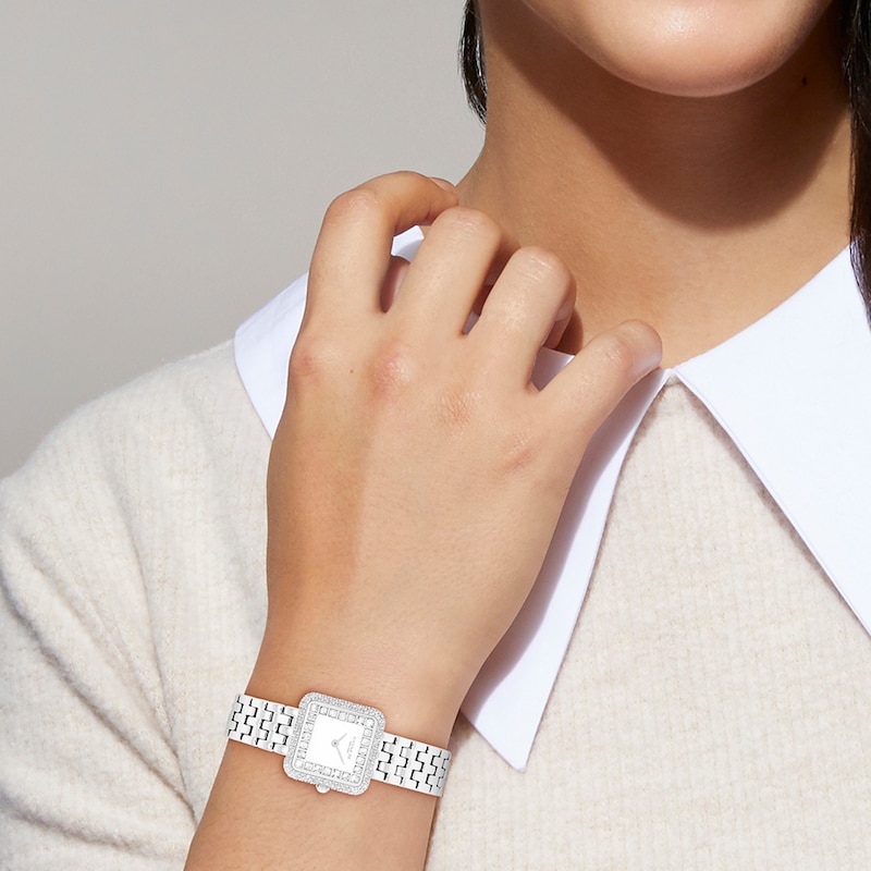 Main Image 4 of Ladies' Coach Cass Crystal Accent Analog Watch with White Dial (Model: 14504558)