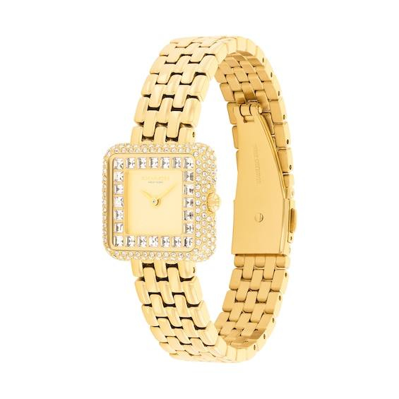 Ladies' Coach Cass Crystal Accent Gold-Tone IP Analog Watch with Gold-Tone Dial (Model: 14504559)
