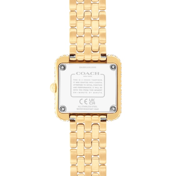 Ladies' Coach Cass Crystal Accent Gold-Tone IP Analog Watch with Gold-Tone Dial (Model: 14504559)