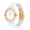 Thumbnail Image 2 of Ladies' Coach Kitt White Ceramic Analog Watch with White Dial and Crystal Bezel (Model: 14504562)