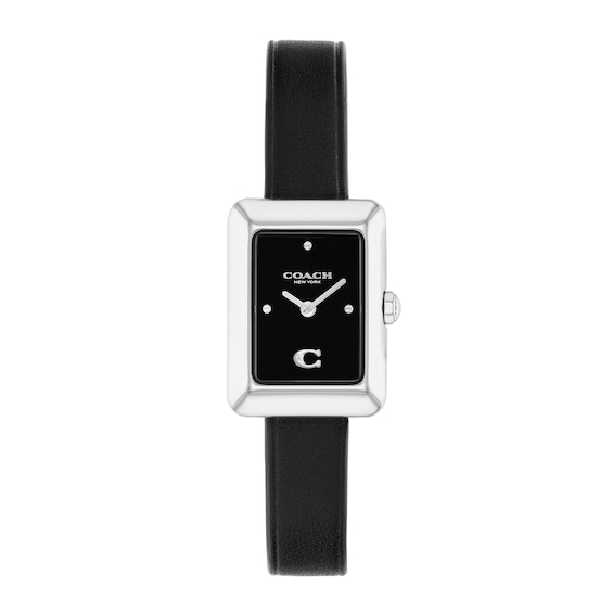 Ladies' Coach Mara Analog Watch with Black Dial and Black Leather Strap (Model: 14504583)