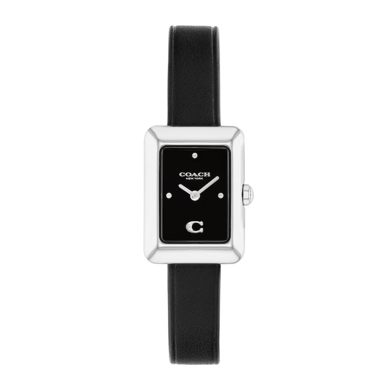 Main Image 1 of Ladies' Coach Mara Analog Watch with Black Dial and Black Leather Strap (Model: 14504583)