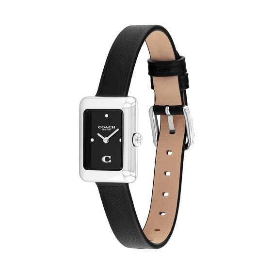 Ladies' Coach Mara Analog Watch with Black Dial and Black Leather Strap (Model: 14504583)