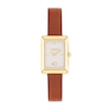 Thumbnail Image 1 of Ladies' Coach Mara Gold-Tone IP Analog Watch with Ivory Dial and Brown Leather Strap (Model: 14504584)