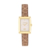 Thumbnail Image 1 of Ladies' Coach Mara Gold-Tone IP Analog Watch with Ivory Dial and Brown Leather Strap (Model: 14504617)