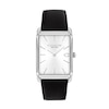 Thumbnail Image 1 of Unisex Coach Analog Watch with Silver-Tone Rectangle Dial and Black Leather Strap (Model: 14400040)