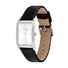 Thumbnail Image 2 of Unisex Coach Analog Watch with Silver-Tone Rectangle Dial and Black Leather Strap (Model: 14400040)