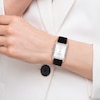 Thumbnail Image 4 of Unisex Coach Analog Watch with Silver-Tone Rectangle Dial and Black Leather Strap (Model: 14400040)
